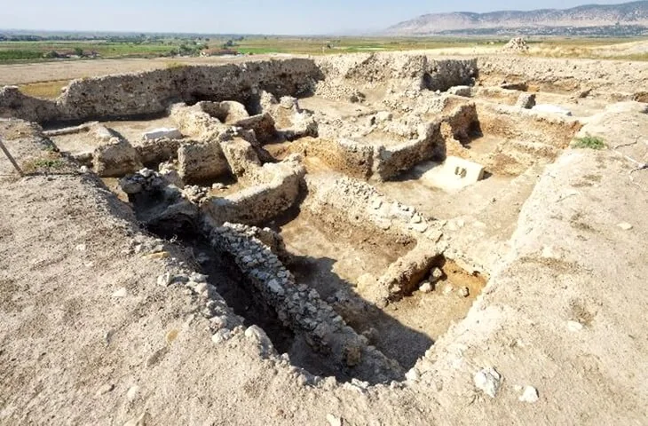 Boncuklu Höyük kazı alanının kuşbakışı görünümü